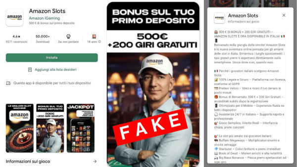 Amazon Slots: Bezos and Khaby Lame as fake ambassadors
