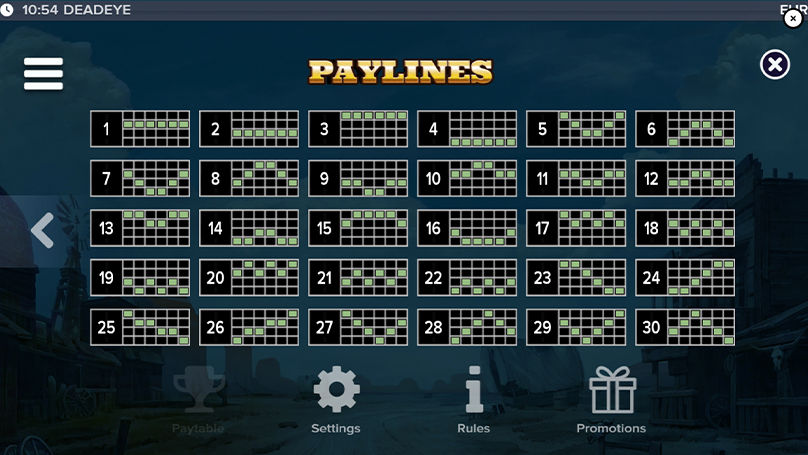 Paylines Deadeye Slot | ELK Studios | Demo & Rating