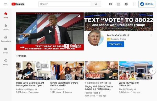 YouTube Masthead bloquea los anuncios de juegos de azar, política y alcohol