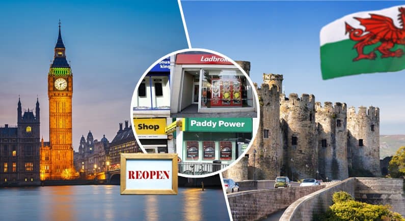 Betting shops across England and Wales open doors to patrons after months-long shutdown