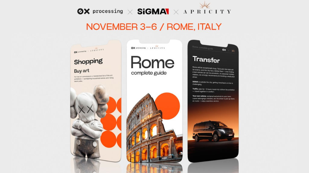 0xProcessing与Apricity合作发布罗马终极指南,提升SiGMA大会与会者体验