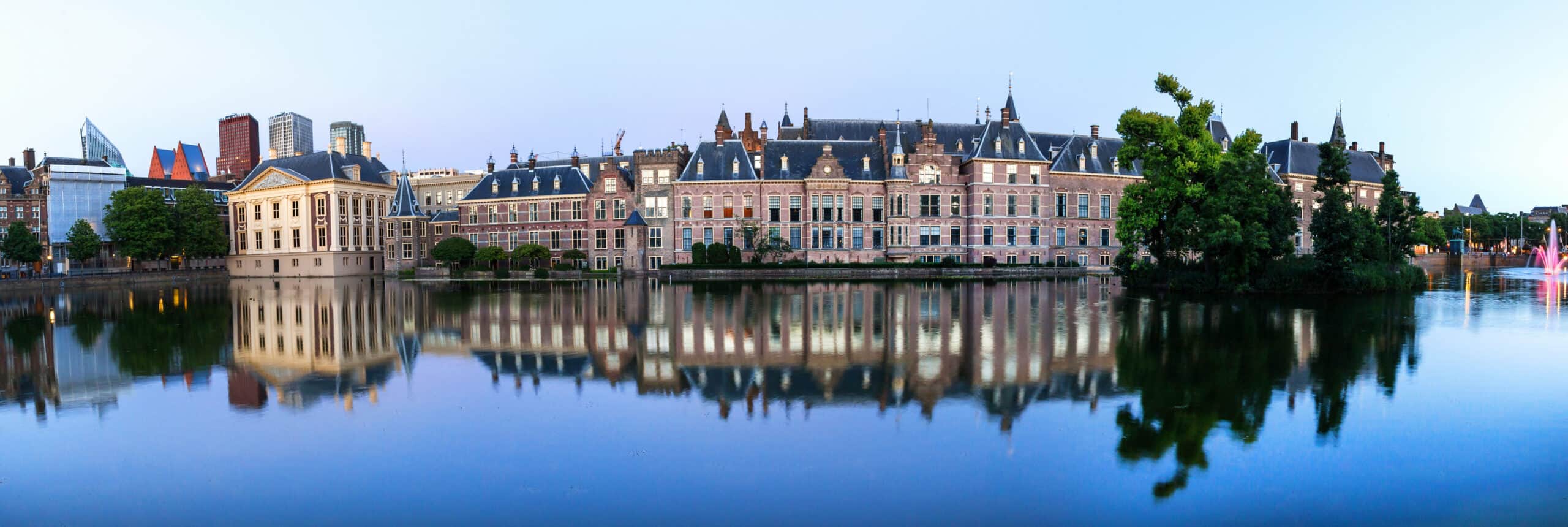 the hague netherlands evening reflections high definition panorama
