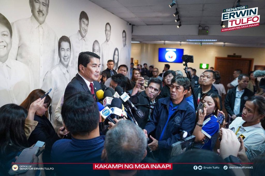 Philippine Sen. Erwin Tulfo, while addressing the local media. (Source: Erwin Tulfo/Facebook)