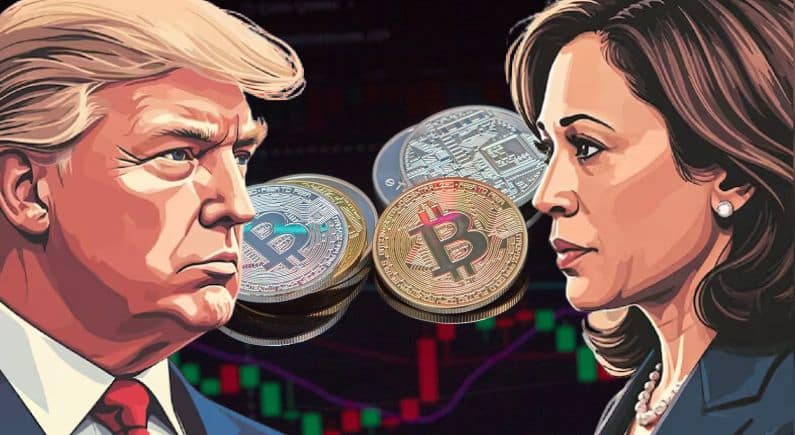 Crypto betting's impact on Trump vs. Harris presidential election