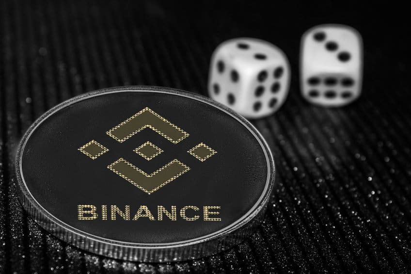 coin cryptocurrency binance and rolling dice. bnb