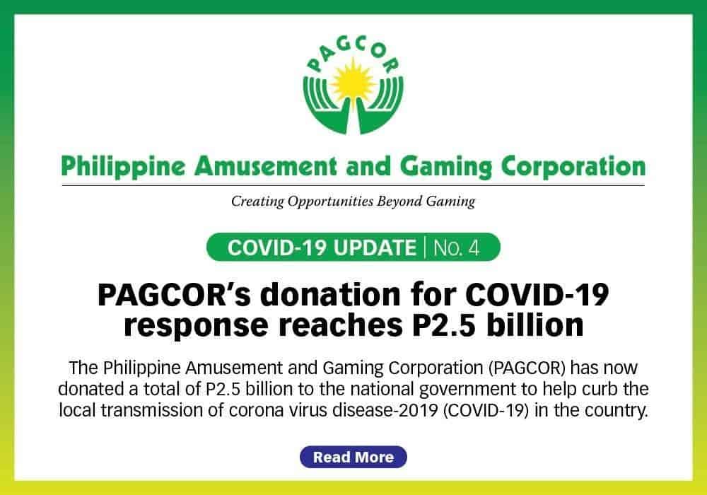 sigma igaming PAGCOR donates P2.5 billion in fight against COVID-19