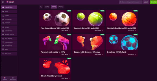 Promoción de Bonos de Malina Casino