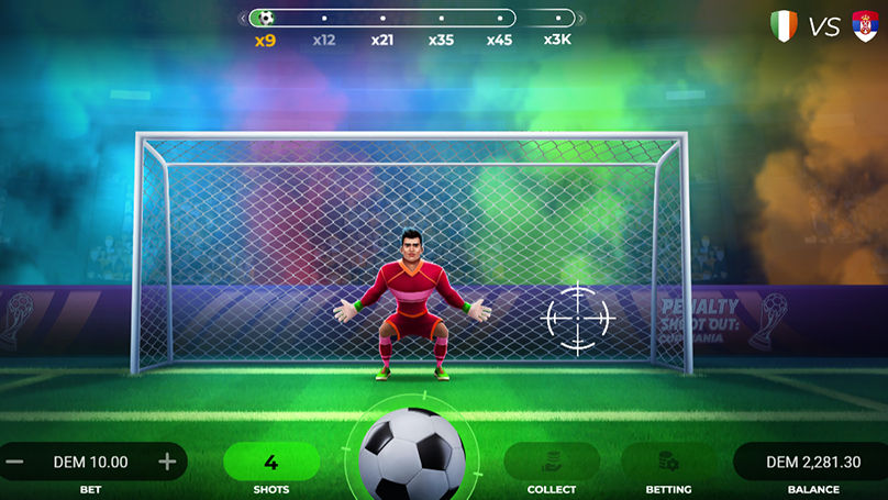 Penalty shoot out slot
