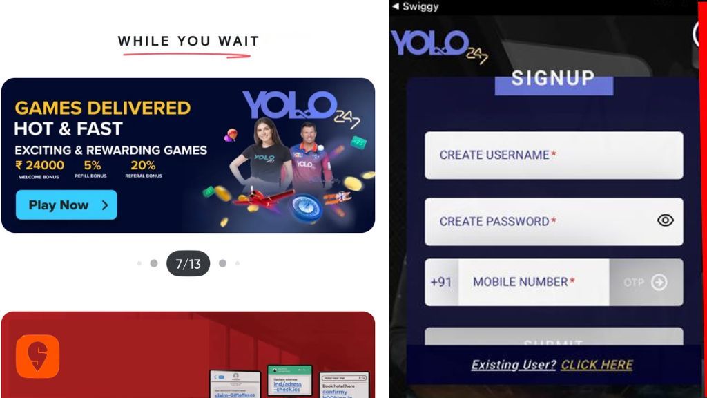 The ads are still being displayed in Swiggy app’s “While You Wait” section. (Source: SiGMA)