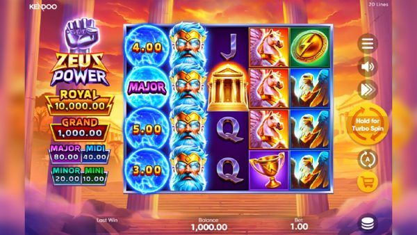 Zeus Power Hold and Win Slot Review and Free Demo